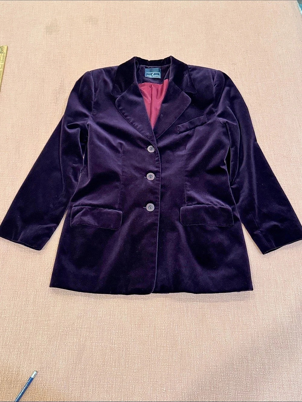 Daniel Hechter Purple Velvet Blazer small / XS